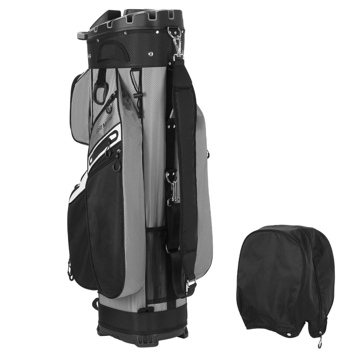 SHINEOFI Golf Cart Bag with Handles and Rain Cover 14 Way Organizer Divider Top 1-Pack