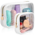 SHINEOFI 2 Pcs Cosmetics Bags ¨C Clear Makeup Carry Bag, Toiletry Travel Pouch ¨C PVC Skincare Organizer for Toiletries & Storage