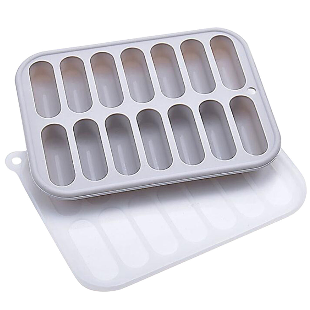 SHINEOFI 1pc Silicone Ice Cube Tray Sausage Shape DIY Baking Mold Non-Stick Ice Box for Freezer Oven