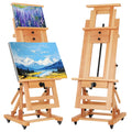 SHINEOFI Extra-Large Artist Easel, Heavy Duty Painting Easel, Solid Beech Wood Professional Easel, Movable and Tilting Flat Art Easel Stand for Adults, Holds Canvas Up to 76.7"