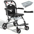 SHINEOFI 3 in 1 Adjustable Height Bedside Commode with Shower Chair