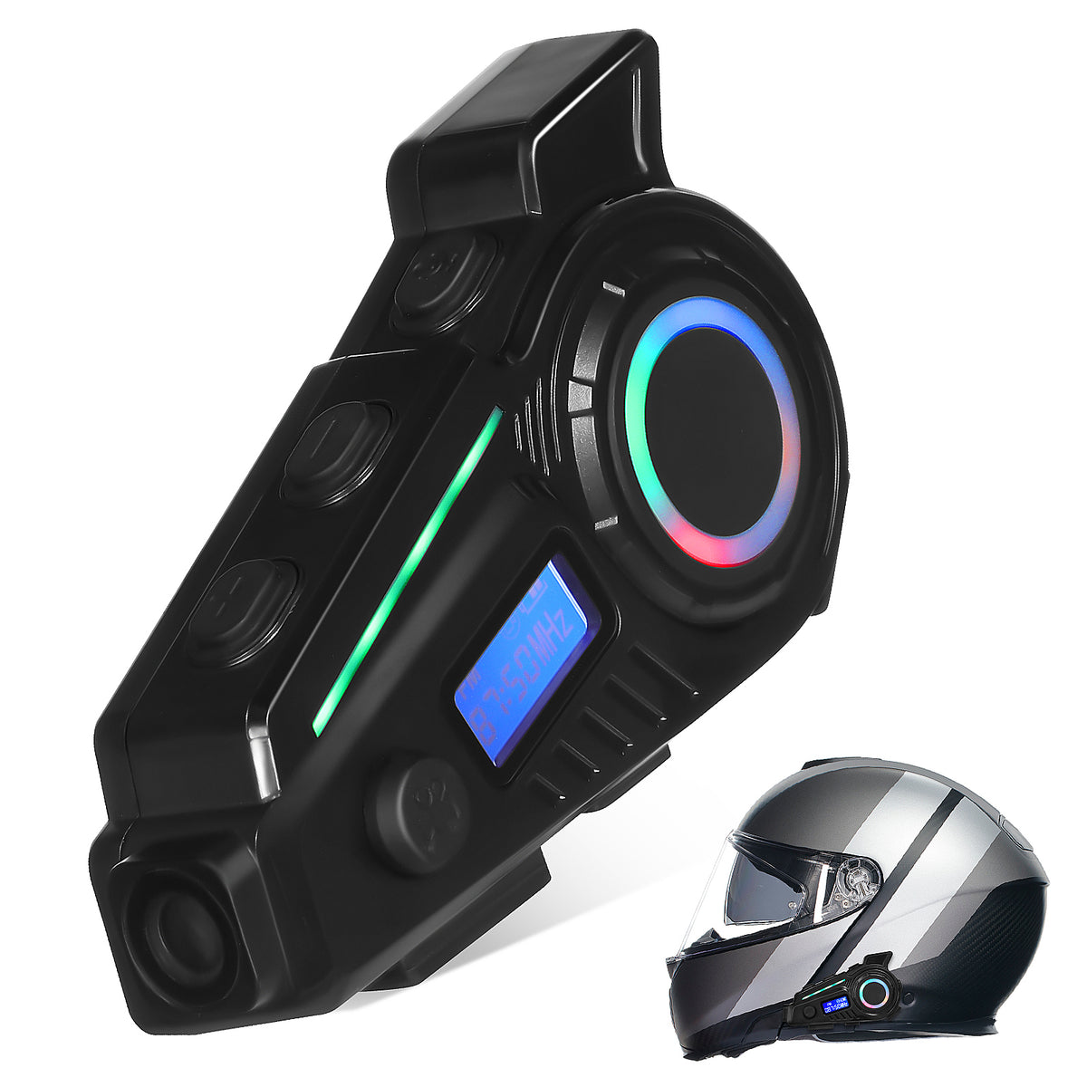 SHINEOFI Motorcycle Headset with Mic ¨C Wireless Hands-Free Call/Music/GPS ¨C IP65 Waterproof, 32GB Storage, 5.4 ¨C Motorcycle Headphone