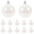 SHINEOFI 12pcs Plastic Globes White Bulbs Hanging Decor Wedding Christmas Ornaments for Tree, Party, Ceiling, Table Centerpiece