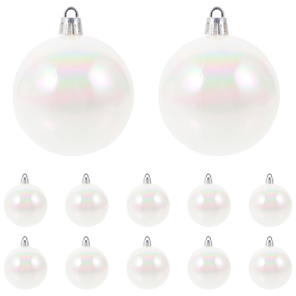 SHINEOFI 12pcs Plastic Globes White Bulbs Hanging Decor Wedding Christmas Ornaments for Tree, Party, Ceiling, Table Centerpiece
