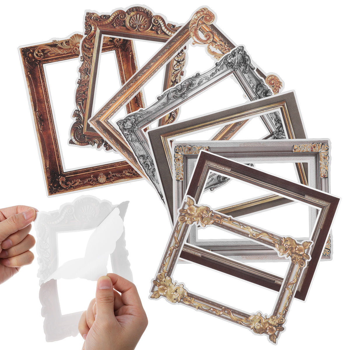 SHINEOFI 8pcs Removable Wall Stickers ¨C Picture Frame Decals for Living Room Bedroom Decor ¨C 2D Self-Adhesive Art for Home Decoration