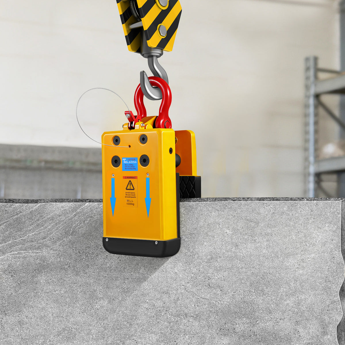 SHINEOFI Safety Stone Miter Clamp - 1000Kg Lifter & Marble Lifting Tool, Yellow Rubber Grip for 10-50mm Thickness, Heavy Duty Granite Clamp for Vertical Transport