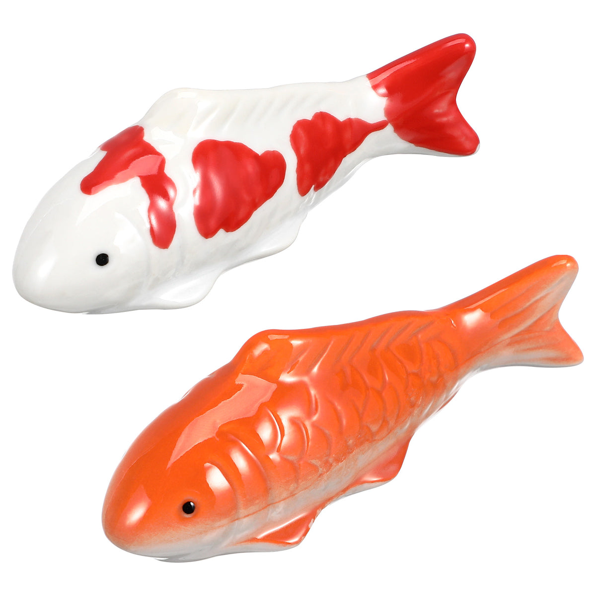 SHINEOFI 2pcs Floating Fish Decoration Ceramic Aquarium Ornament Mixed Style for Fish Tank Outdoor Pond Decor Underwater Crafts
