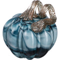 SHINEOFI Simulation Pumpkin Decor ¨C Glass Craft Ornament ¨C Blue Pumpkin Adornment for Home, Tabletop, or Fall Decoration