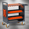 SHINEOFI CNC Tool Organizer Service Cart, Large Capacity CNC Tool Holder Storage Cart with Wheels, 56 Holes Heavy Duty Metal Utility Cart 1763.7 Lbs Load Capacity