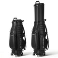 SHINEOFI Golf Cart Bag with Retractable Wheels & Locking Chassis Integrated Handgrip Spacious for 13 Clubs Includes Rain Cover Black Gift for Men Women
