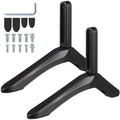 SHINEOFI 1 Set TV Stand Tabletop Support Holder TV Base Bracket Aluminum Alloy for 20-55mm Hole Distance up to 45kg Black