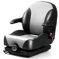 SHINEOFI Heavy Duty Suspension Seat with Adjustable Slide Rails, Armrests, Retractable Seatbelt, Gravity Switch for Mowers, Tractors, Excavators