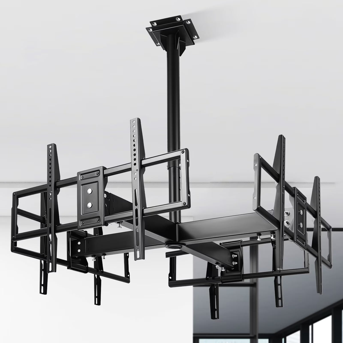 SHINEOFI 4 tv ceiling mount for 32-65 inch Flat Screen Displays 360¡ã Swivel Tilt Height Adjustable 4 sided ceiling TV mount 440 Lbs Capacity